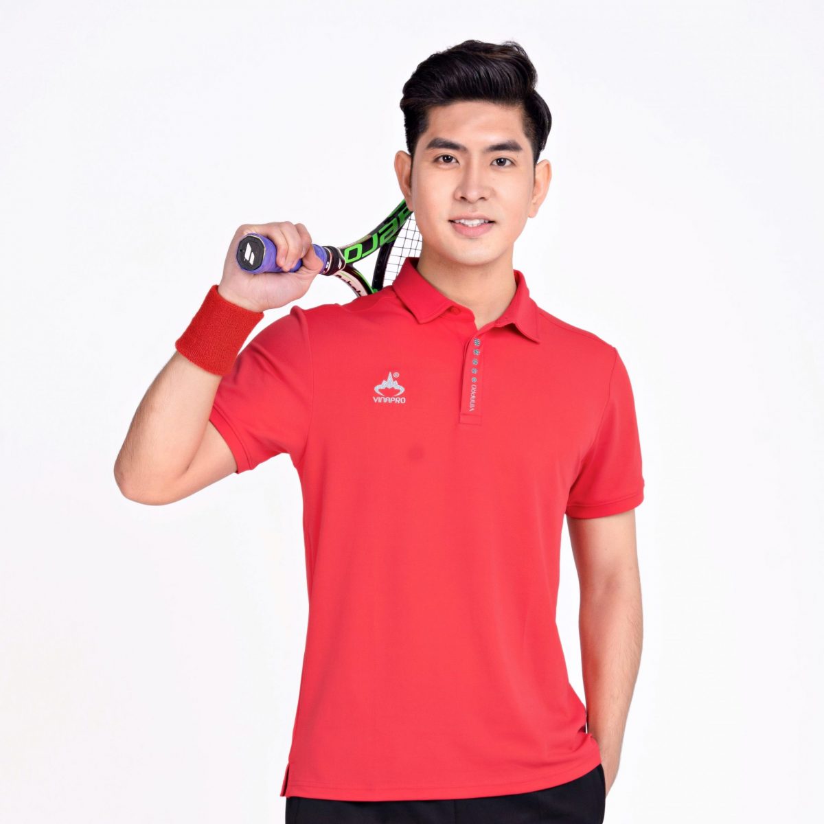 Áo polo thể thao nam đẹp VinaPro A45 đỏ