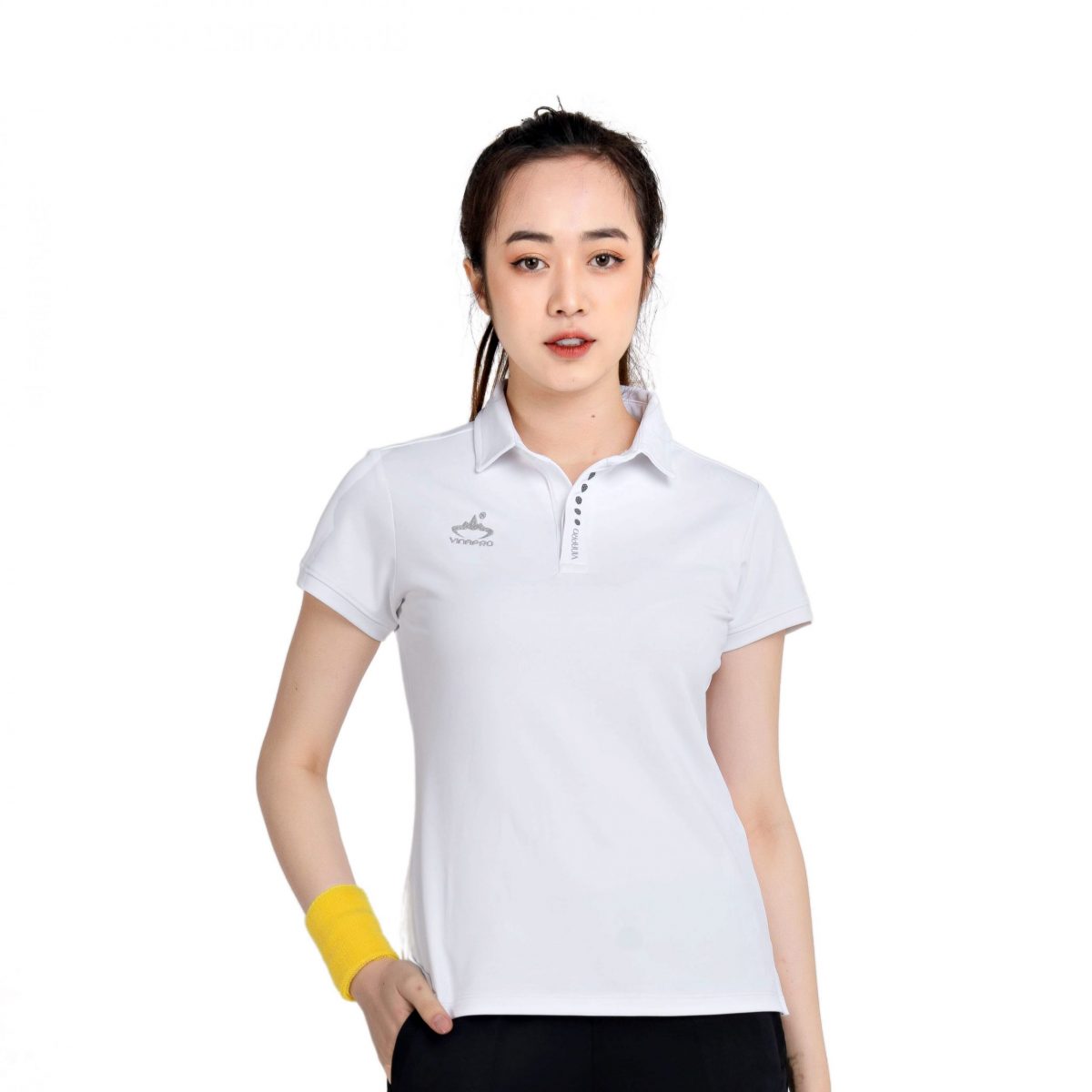Áo polo thể thao nữ đẹp VinaPro A46 màu trắng