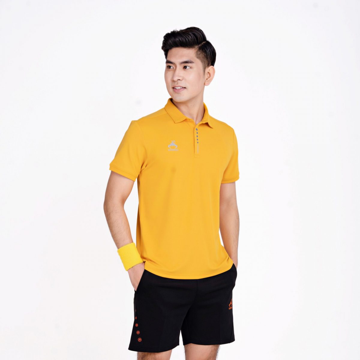 Áo thể thao nam áo polo cá sấu cao cấp VinaPro A45 màu vàng