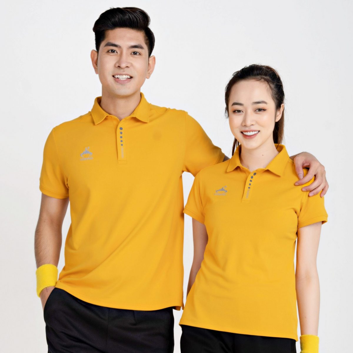 Áo thể thao nam nữ đẹp vải cá sấu cao cấp VinaPro màu vàng